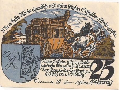 Аверс банкноты 25 fenigów (Niemcy)