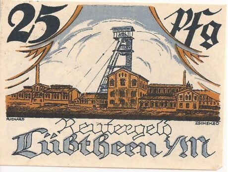 Реверс банкноты 25 fenigów (Niemcy)