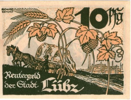 Реверс банкноты 10 fenigów (Niemcy)