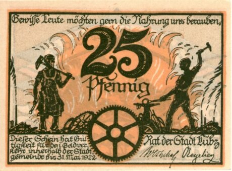 Аверс банкноты 25 fenigów (Niemcy)