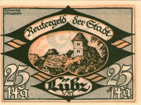 Реверс банкноты 25 fenigów (Niemcy)