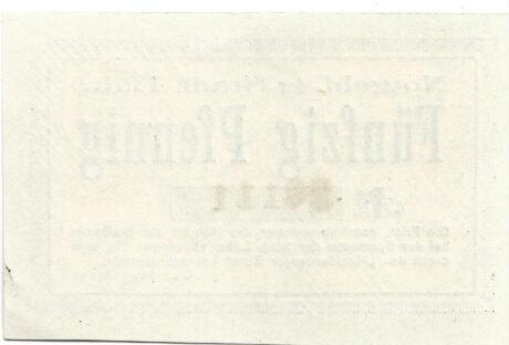 Реверс банкноты 50 fenigów (Niemcy)