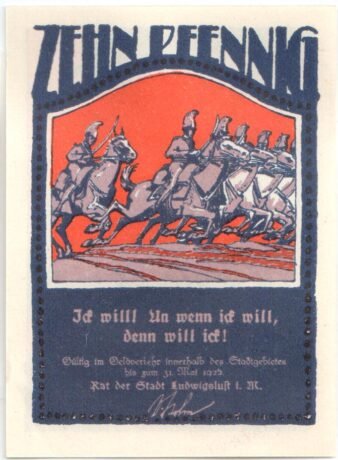 Аверс банкноты 10 fenigów (Niemcy)