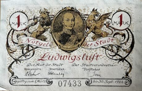 Аверс банкноты 1 marka (Niemcy) 1922