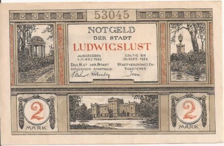 Аверс банкноты 2 marki (Niemcy) 1922