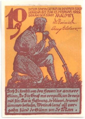 Аверс банкноты 10 fenigów (Niemcy)