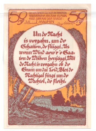 Аверс банкноты 50 fenigów (Niemcy)