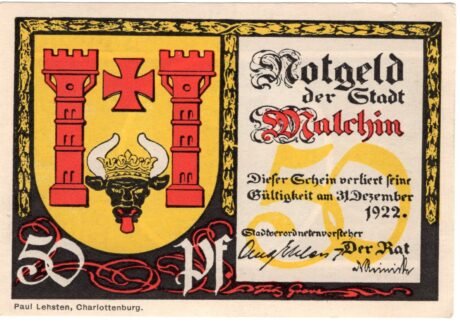 Аверс банкноты 50 fenigów (Niemcy)