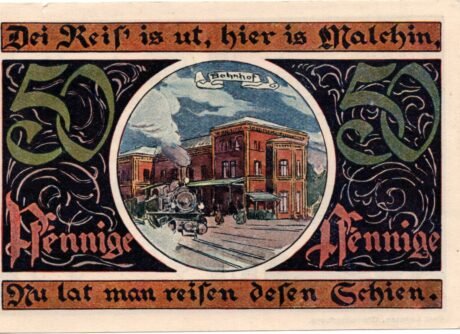 Реверс банкноты 50 fenigów (Niemcy)