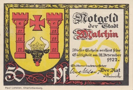 Аверс банкноты 50 fenigów (Niemcy)