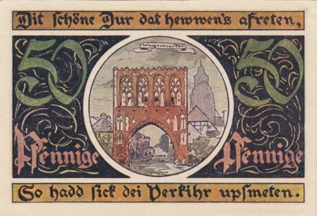 Реверс банкноты 50 fenigów (Niemcy)