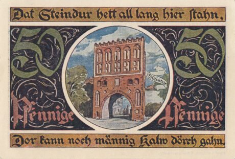 Реверс банкноты 50 fenigów (Niemcy)