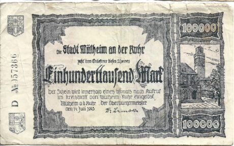 Аверс банкноты 100000 marek (Niemcy) 1923