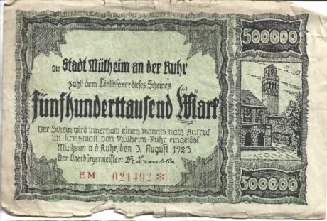 Аверс банкноты 500000 marek (Niemcy) 1923