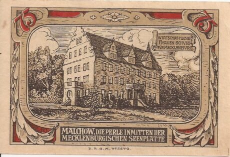 Реверс банкноты 75 пфеннигов (Германия)