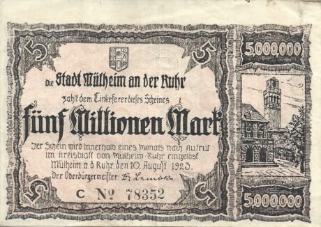 Аверс банкноты 5000000 marek (Niemcy) 1923
