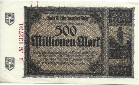 Аверс банкноты 500 000 000 marek (Niemcy) 1923