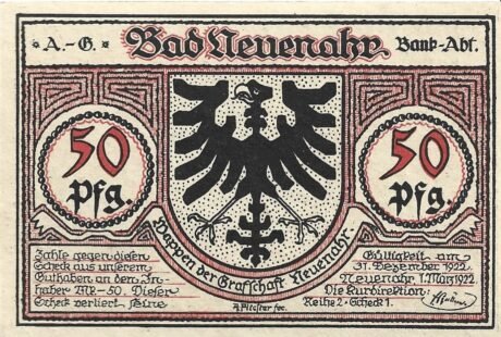 Аверс банкноты 50 fenigów (Niemcy) 1922