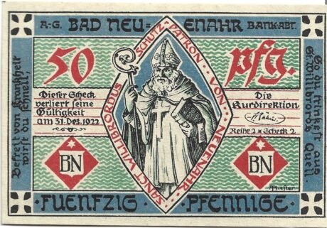 Реверс банкноты 50 fenigów (Niemcy) 1922