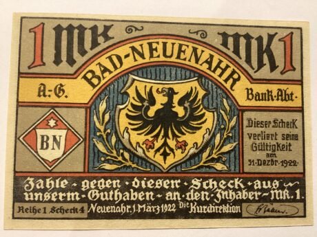 Аверс банкноты 1 marka (Niemcy) 1922