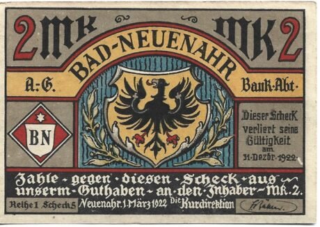 Аверс банкноты 2 marki (Niemcy) 1922