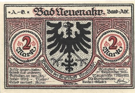 Аверс банкноты 2 marki (Niemcy) 1922