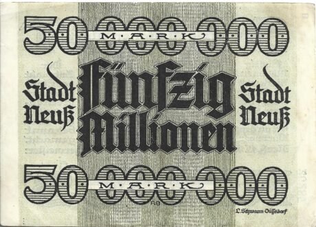 Реверс банкноты 50000000 марок (Германия) 1923 года