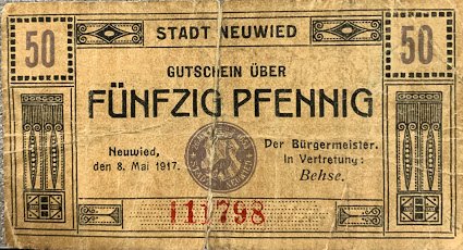 Аверс банкноты 50 fenigów (Niemcy) 1917