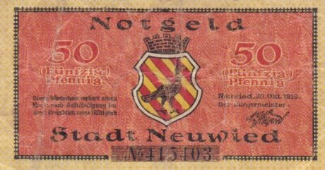 Аверс банкноты 50 fenigów (Niemcy) 1919