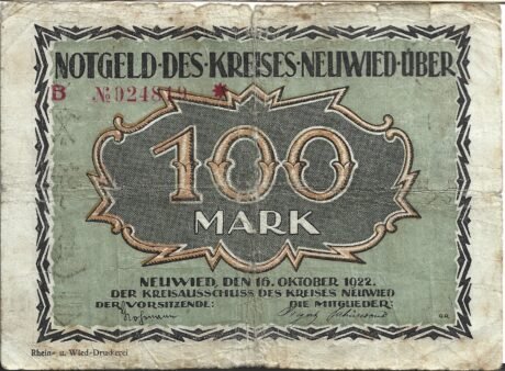 Аверс банкноты 100 marek (Niemcy) 1922