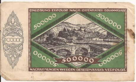 Реверс банкноты 500000 marek (Niemcy) 1923