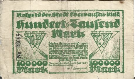 Аверс банкноты 100000 marek (Niemcy) 1923