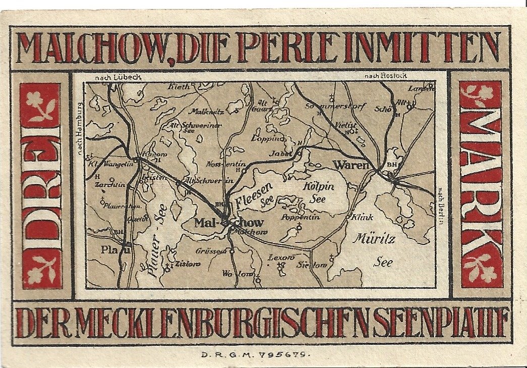 Реверс банкноты 3 марок (Германия)