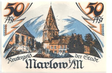 Реверс банкноты 50 fenigów (Niemcy)