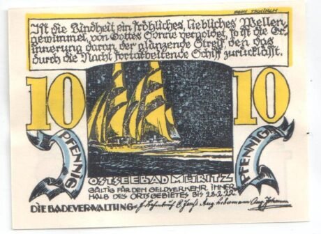 Аверс банкноты 10 fenigów (Niemcy)