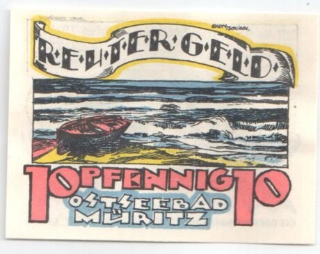 Реверс банкноты 10 fenigów (Niemcy)