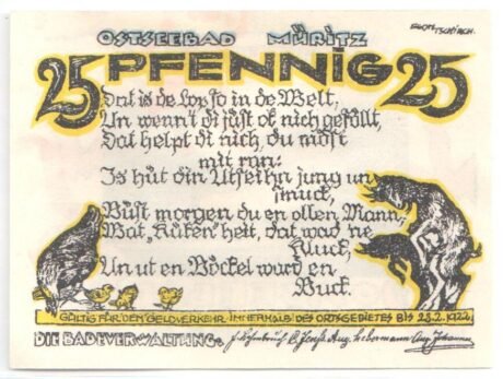 Аверс банкноты 25 fenigów (Niemcy)