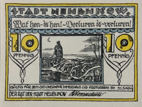 Аверс банкноты 10 fenigów (Niemcy) 1922