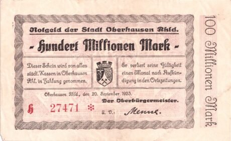 Аверс банкноты 100 000 000 marek (Niemcy) 1923