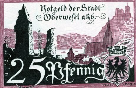 Реверс банкноты 25 fenigów (Niemcy) 1921