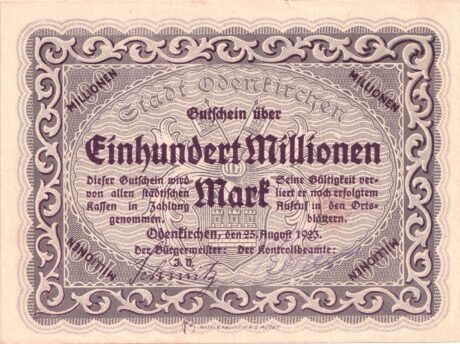 Аверс банкноты 100 000 000 marek (Niemcy) 1923