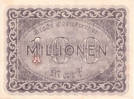 Реверс банкноты 100 000 000 marek (Niemcy) 1923