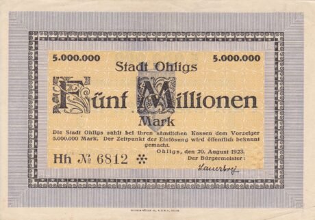 Аверс банкноты 5000000 marek (Niemcy) 1923