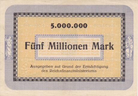 Реверс банкноты 5000000 marek (Niemcy) 1923