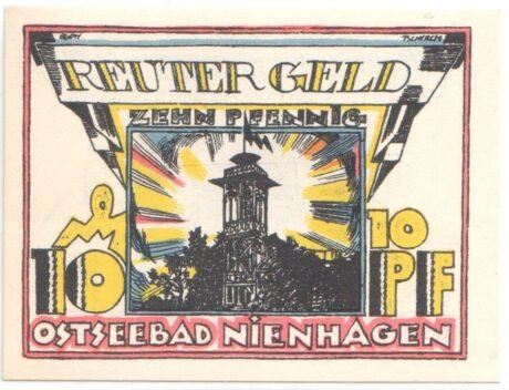 Реверс банкноты 10 fenigów (Niemcy)