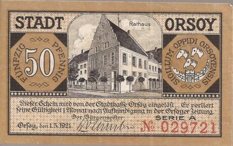 Аверс банкноты 50 fenigów (Niemcy) 1921