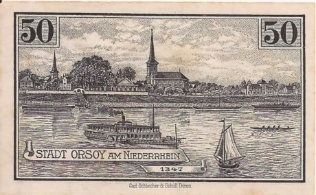 Реверс банкноты 50 fenigów (Niemcy) 1921