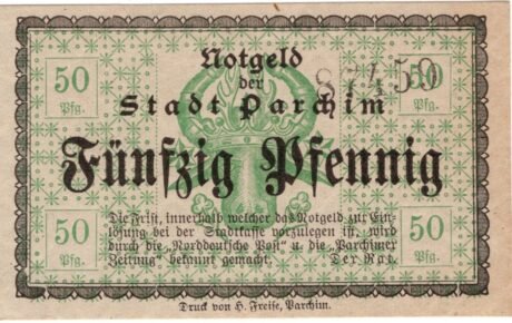 Аверс банкноты 50 fenigów (Niemcy)