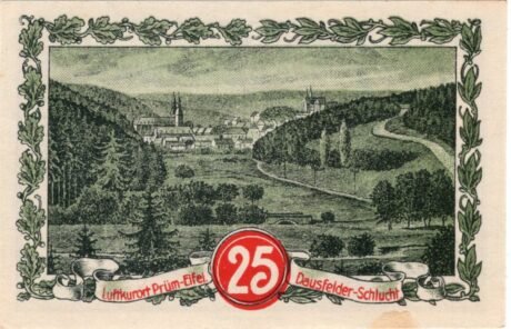 Реверс банкноты 25 fenigów Gewerbeverein (Niemcy) 1921