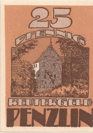 Реверс банкноты 25 fenigów (Niemcy) 1922